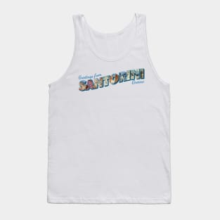 Greetings from Santorini in Greece Vintage style retro souvenir Tank Top